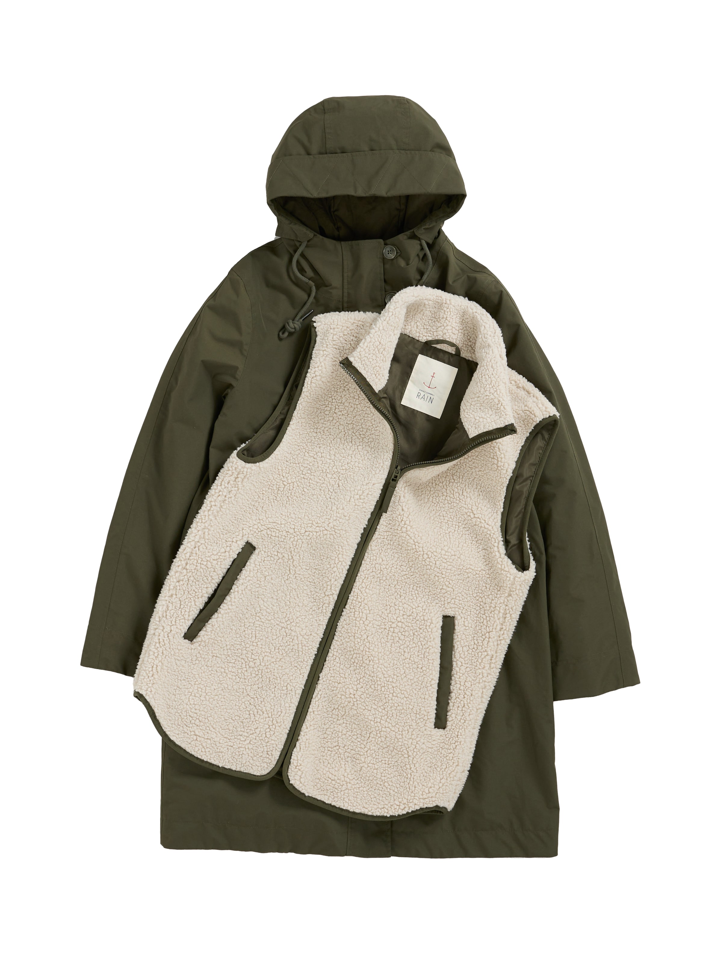 Manteau fonctionnel 'Holdfast' Seasalt Cornwall en vert : devant