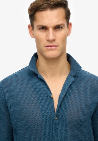 Superdry Comfort fit Button Up Shirt in Blue