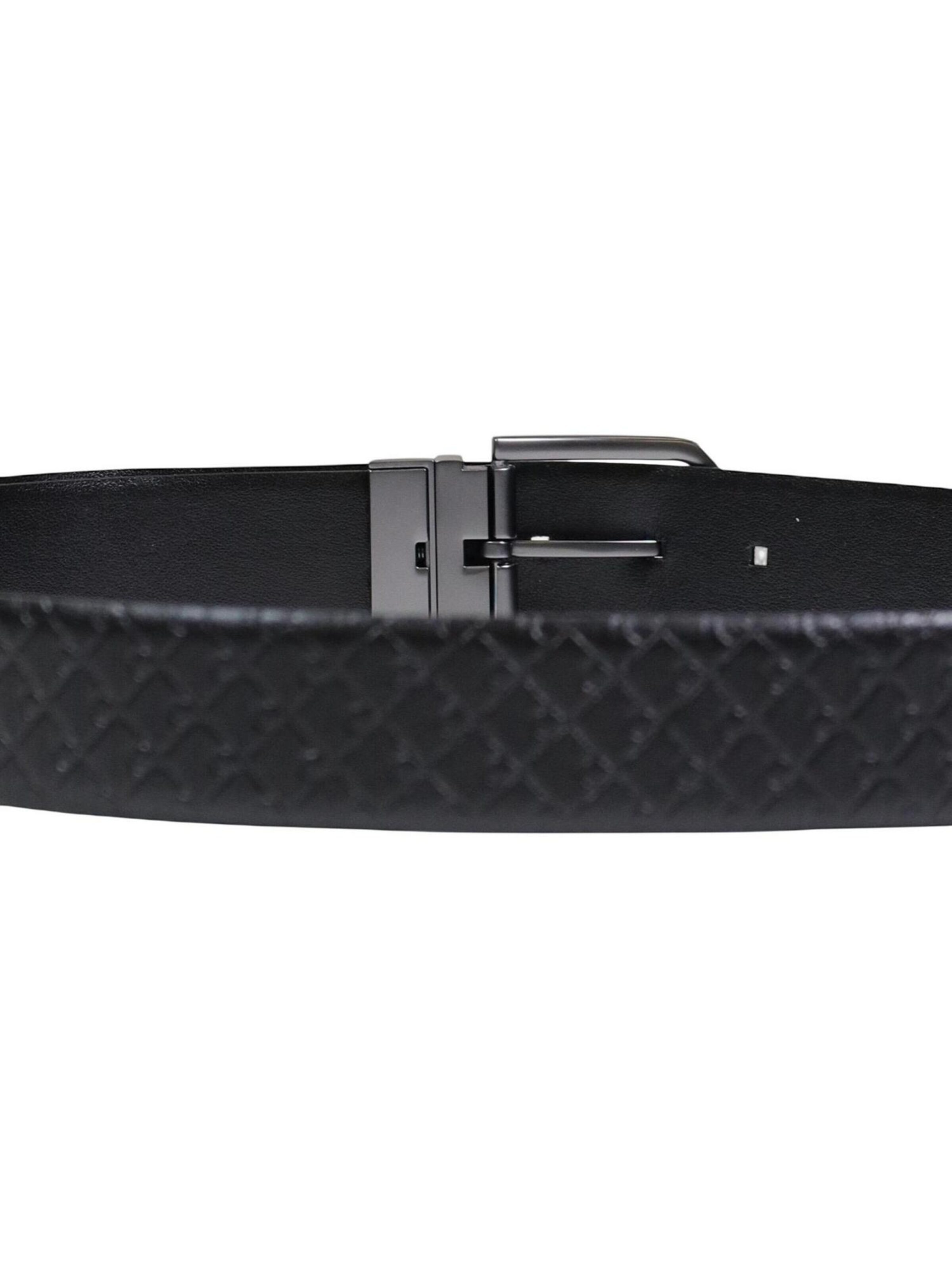 Cintura 'ROUND BUCKLE SMOOTH W/ AOP 35MM LV04D7042G' di Calvin Klein in nero