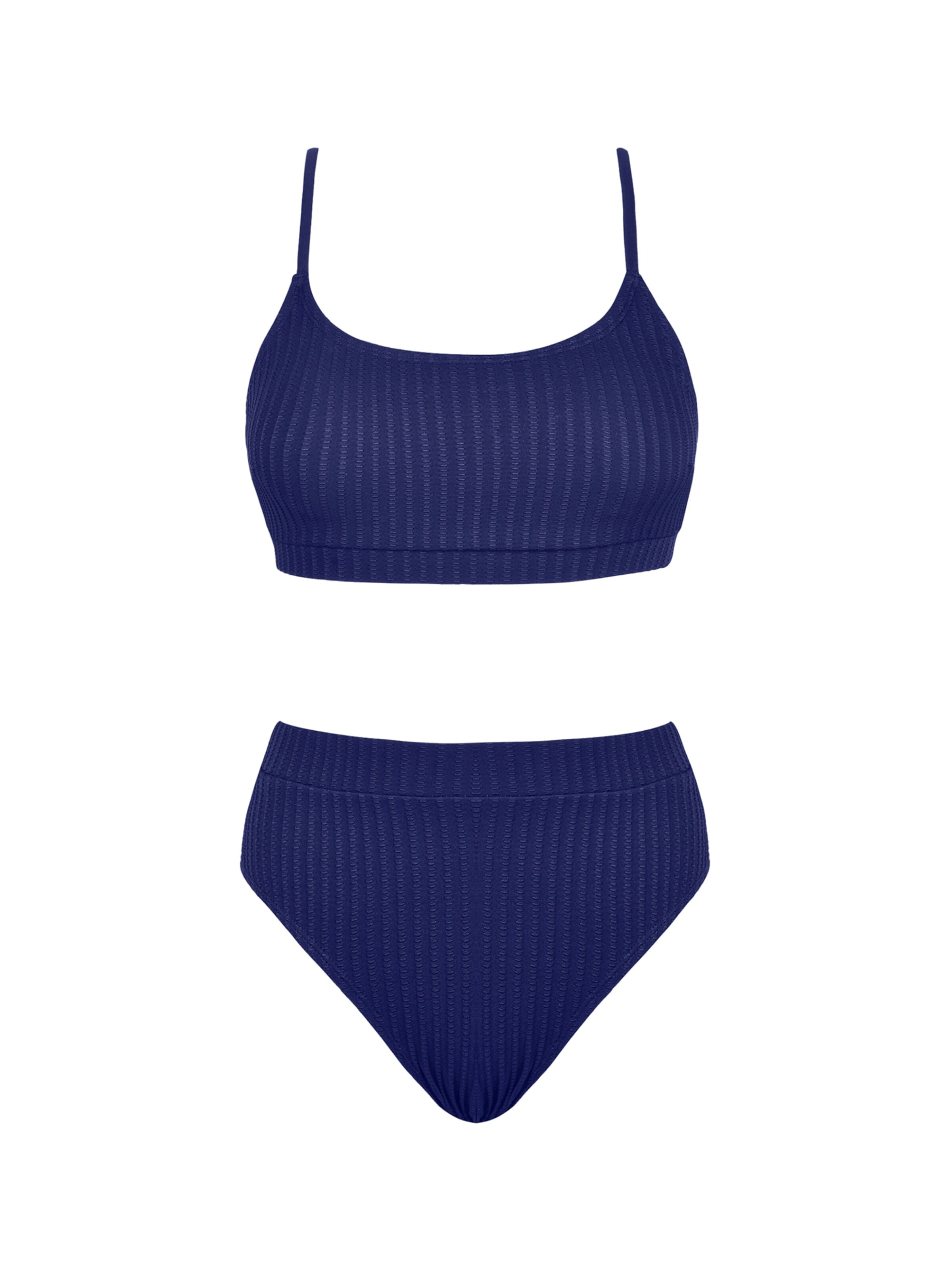 Cupshe Bustier Bikini 'High Waist'‌‌‌‌‌‌‌‌ in Blau: Vorderseite