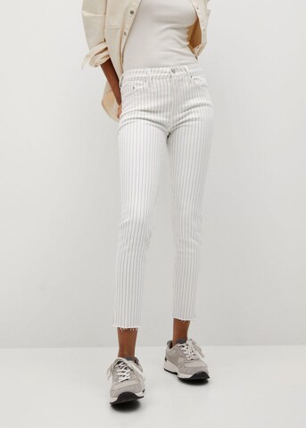 MANGO Skinny Jeans 'Isa' in Wit: voorkant