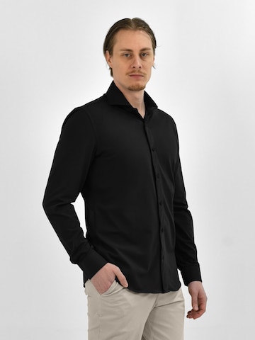Vercate Slim fit Zakelijk overhemd 'No. 19' in Zwart