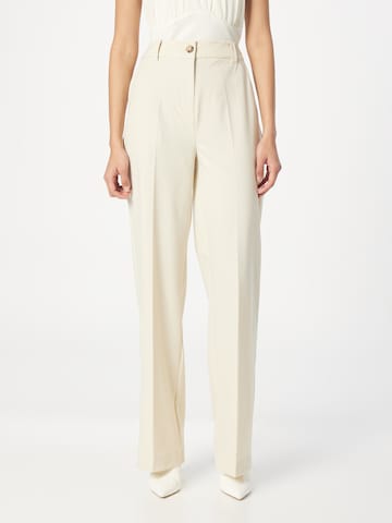 Wide Leg Pantalon à plis 'Anker' modström en beige : devant