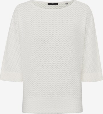 zero Sweatshirt mit Dreiviertelarm in Weiß: predná strana