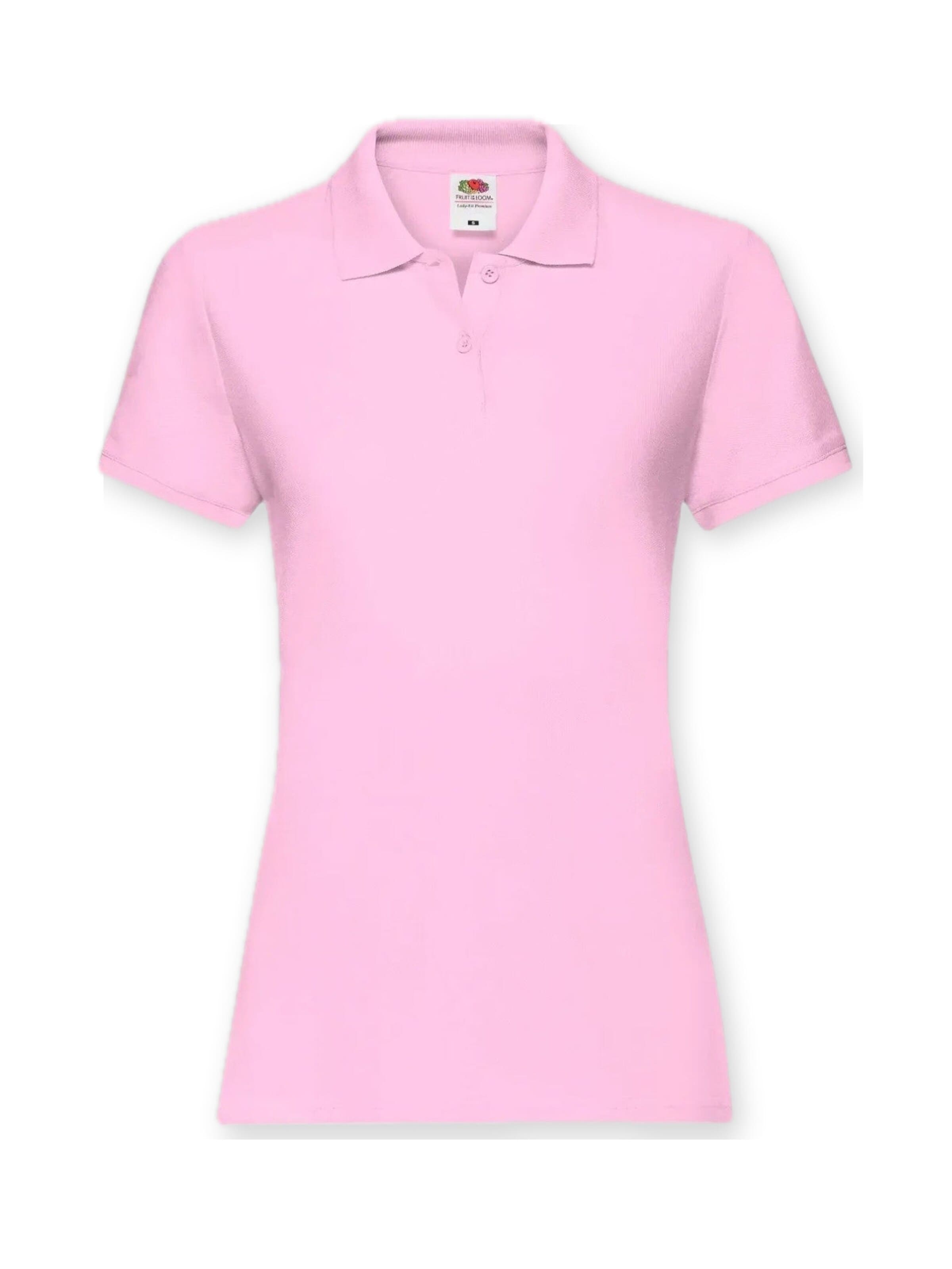 Maglietta 'Womens premium short sleeve polo' di FRUIT OF THE LOOM in rosa: frontale