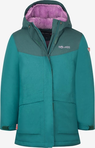 TROLLKIDS Winter Jacket in Green: front