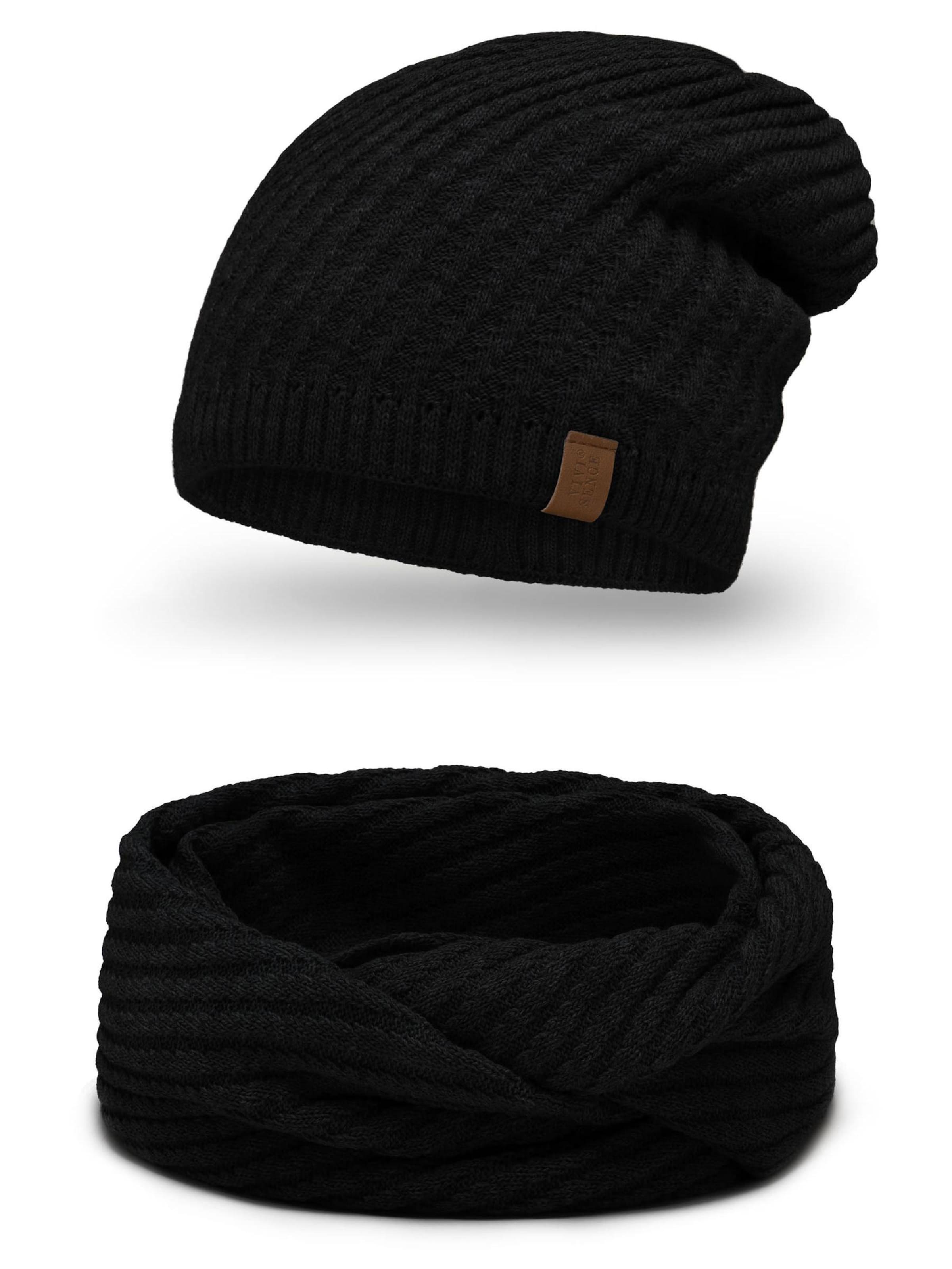 Vivisence Mütze '7017 Set'‌‌‌‌‌‌‌ in Schwarz: Vorderseite