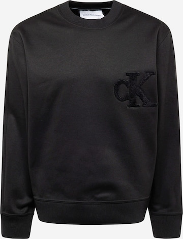 Calvin Klein Jeans Sweatshirt in Zwart: voorkant