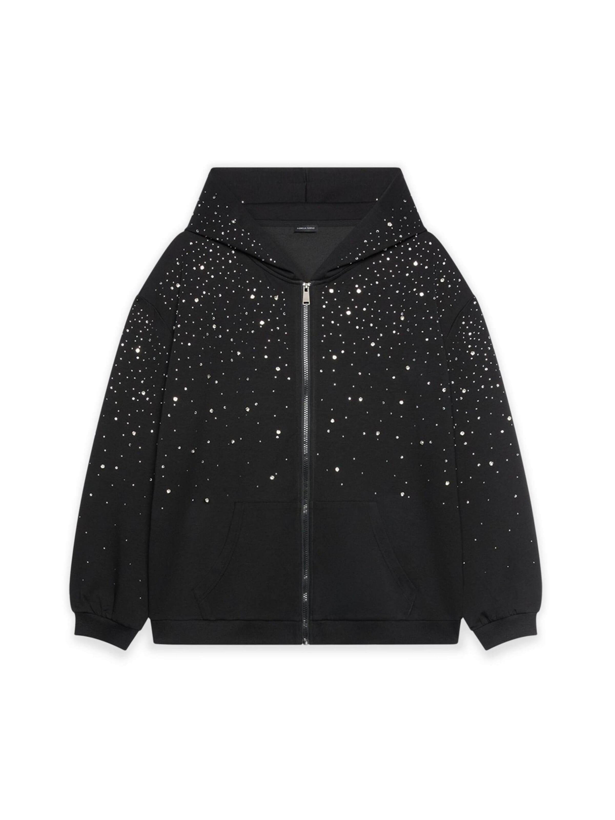 Fiorella Rubino - Sudadera con cremallera en negro: frente