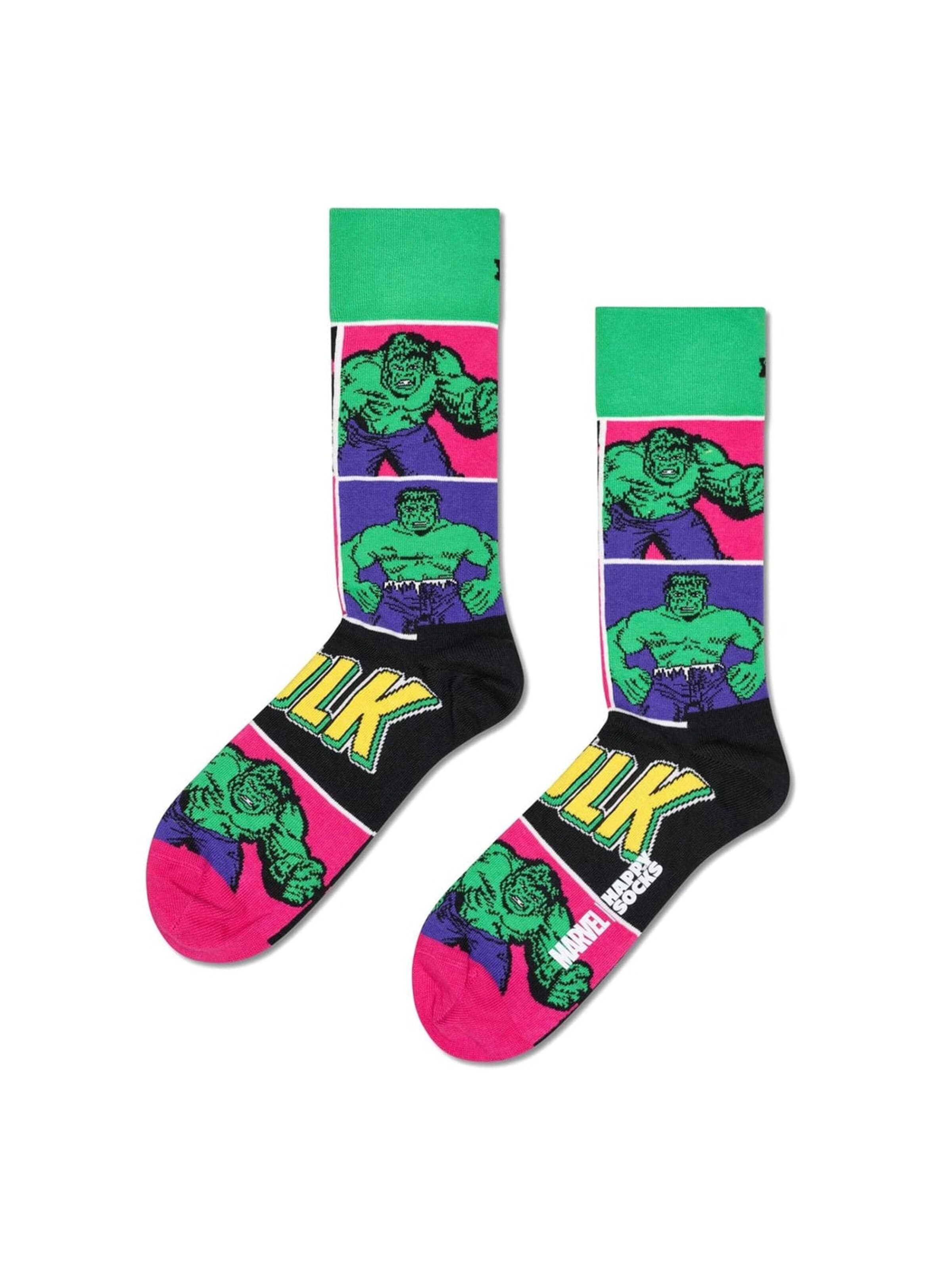Happy Socks Socks 'Marvel The Hulk' in Green: front