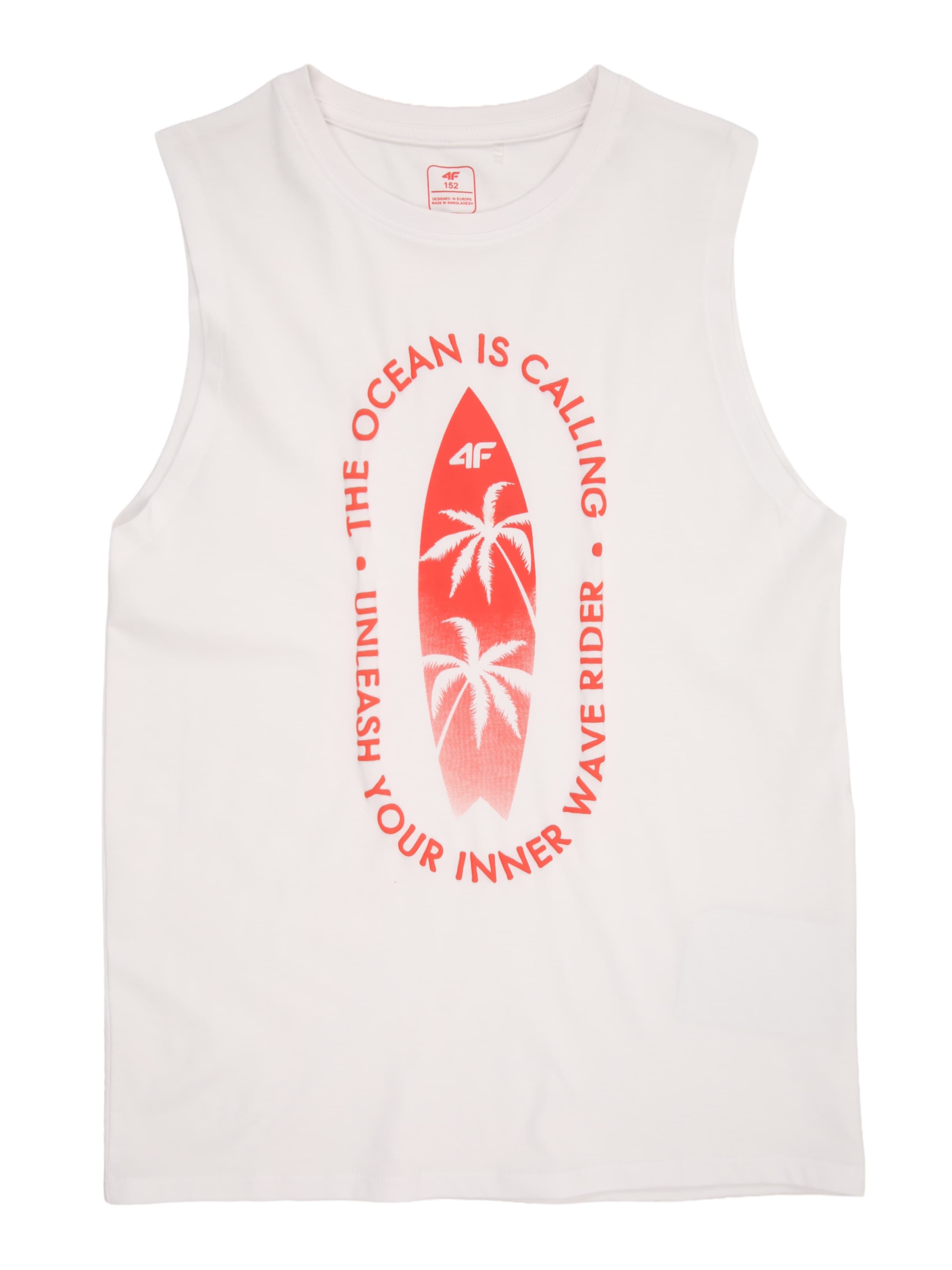 4F Junior Функционална тениска в бяло: отпред