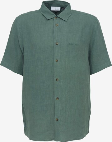 mazine Regular fit Button Up Shirt ' Leland Linen Shirt ' in Green: front