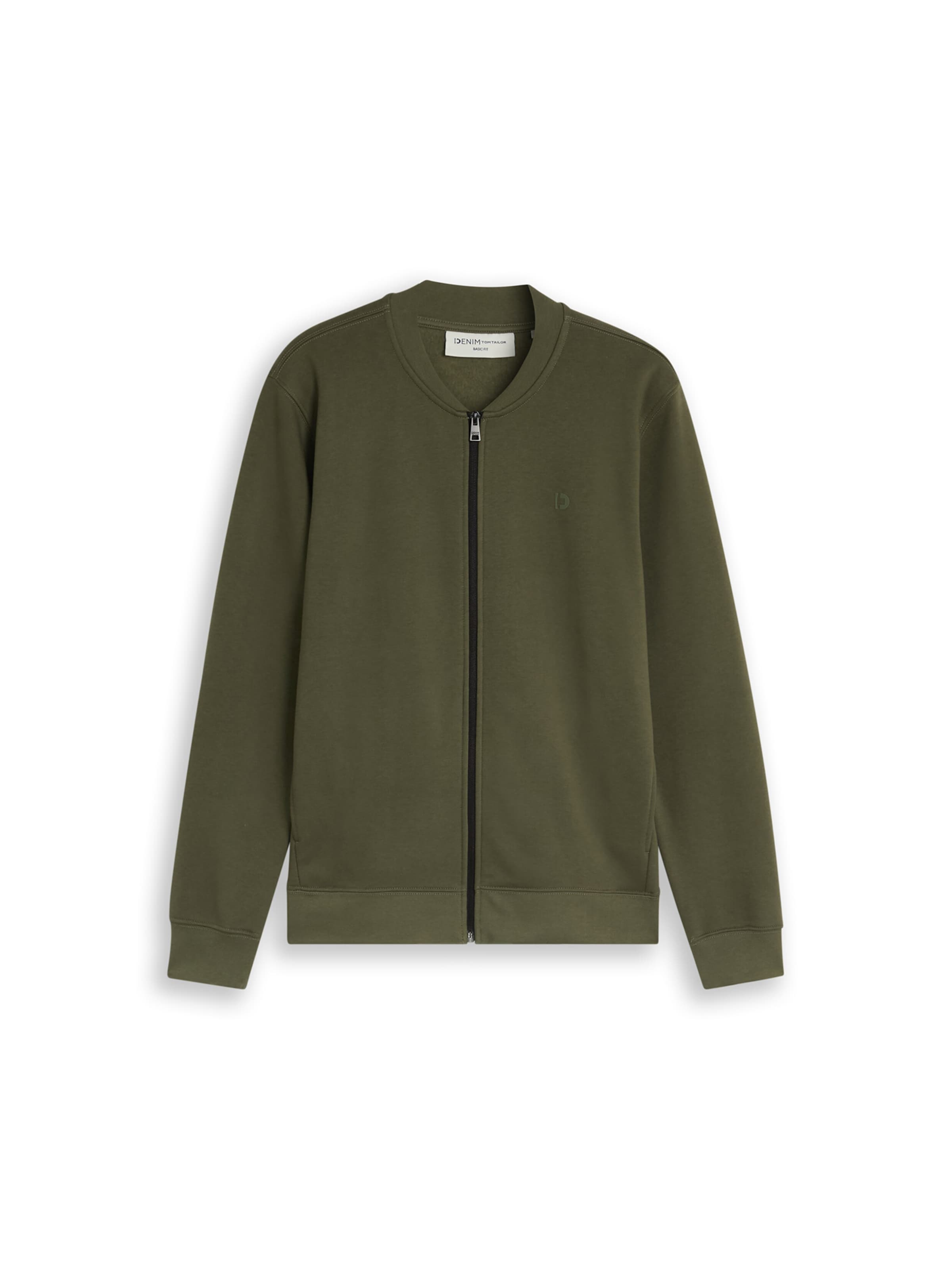 TOM TAILOR DENIM - Sudadera con cremallera en verde: frente