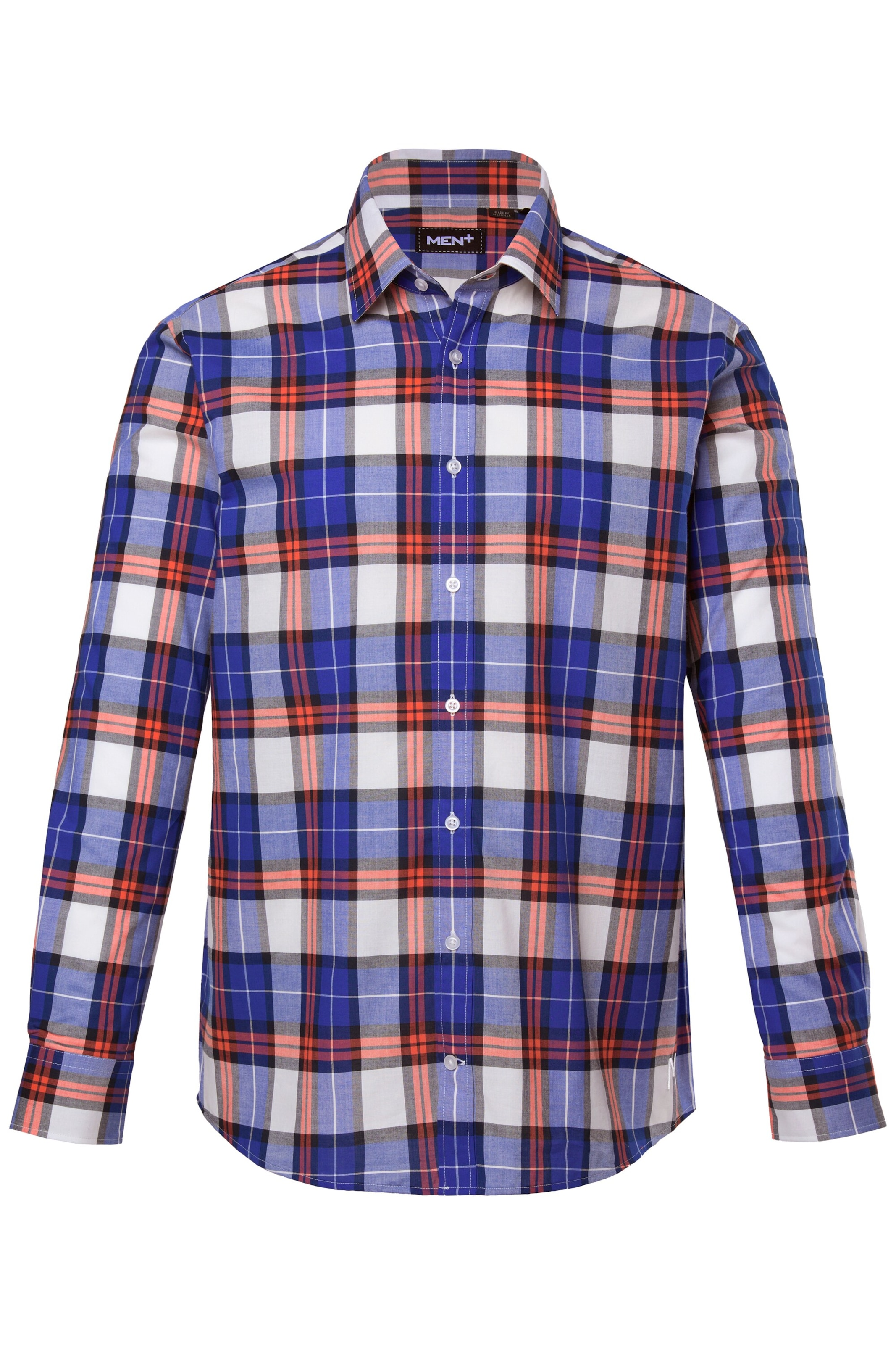 Men Plus Regular fit Overhemd in Blauw: voorkant