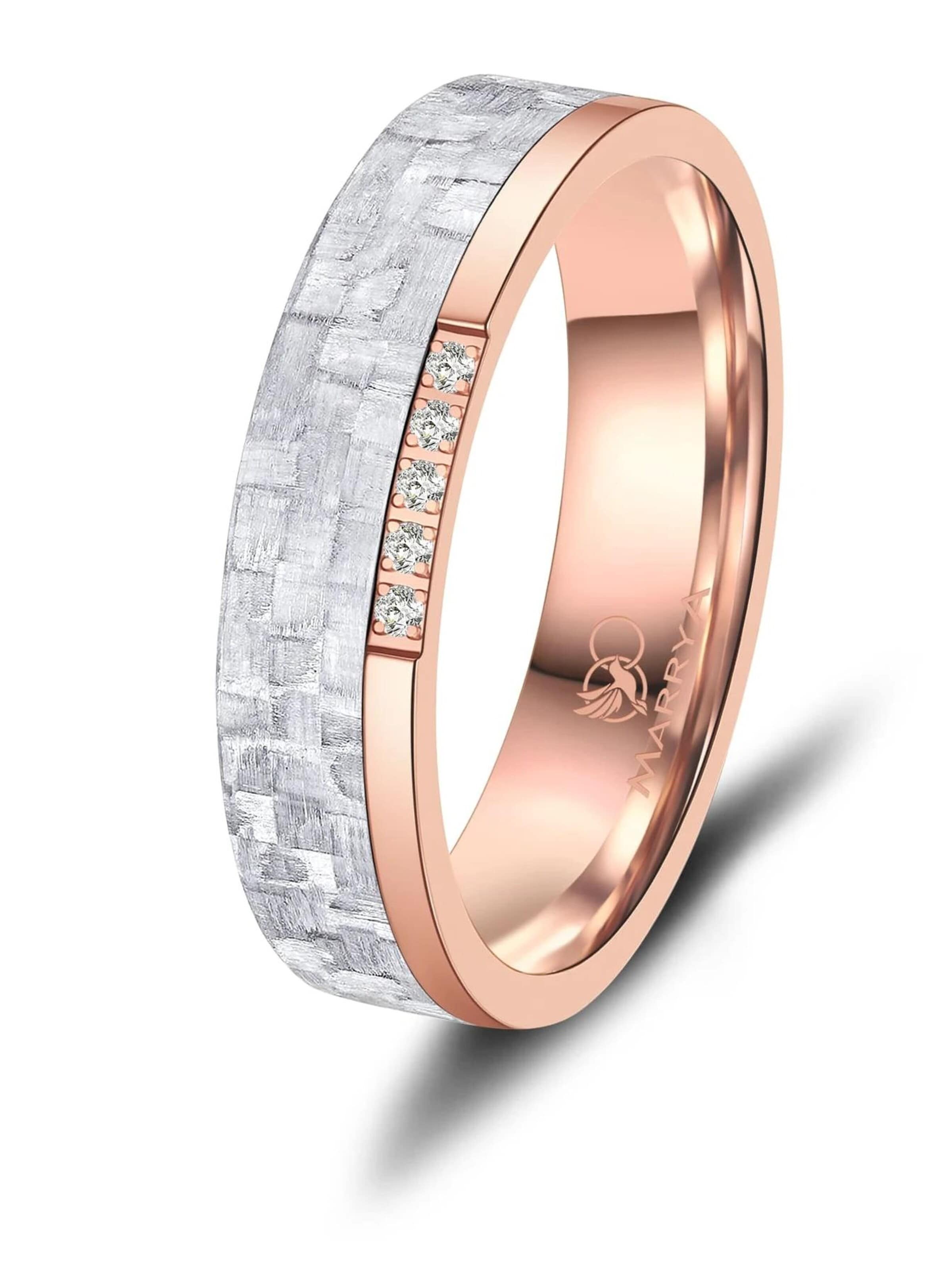 MARRYA - Anillo 'MARRYA CA-21 Eheringe aus Carbon l' en oro: frente