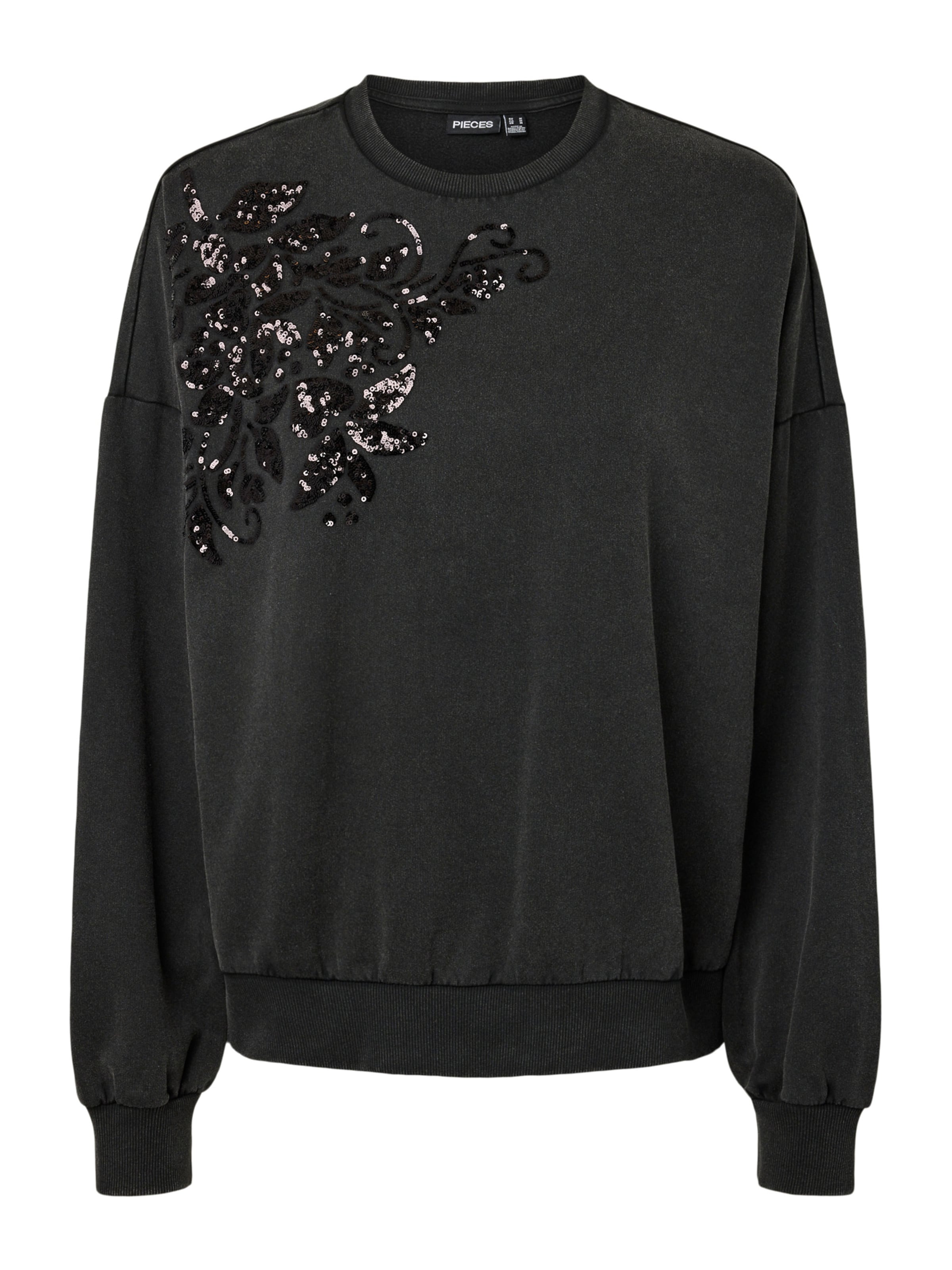 PIECES - Sudadera 'PCMIE' en negro: frente