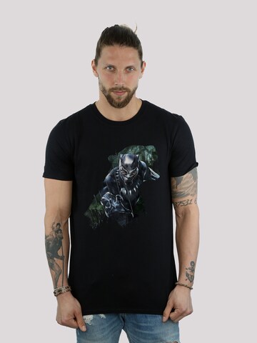 T-Shirt 'Marvel Black Panther Wild Sillhouette' F4NT4STIC en noir : devant