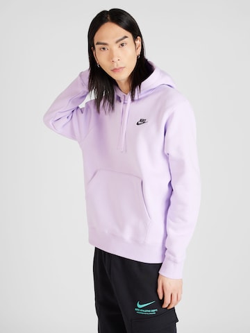 Sweat-shirt 'Club Fleece' Nike Sportswear en violet : devant