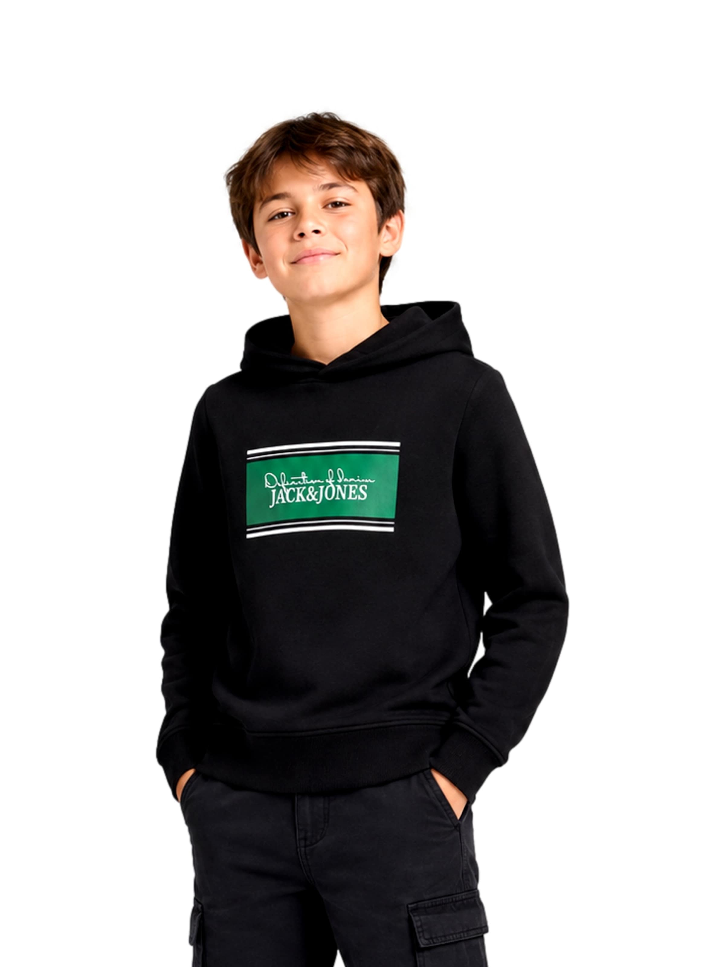 Jack & Jones Junior Sweatshirt 'JJBuster' i svart: framsida