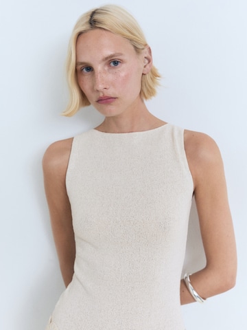 MANGO Knit dress 'KING' in Beige