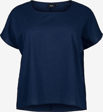 Zizzi Blouse 'VFLEX' in Blauw: voorkant