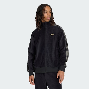 ADIDAS ORIGINALS Fleece jas 'Firebird' in Zwart: voorkant