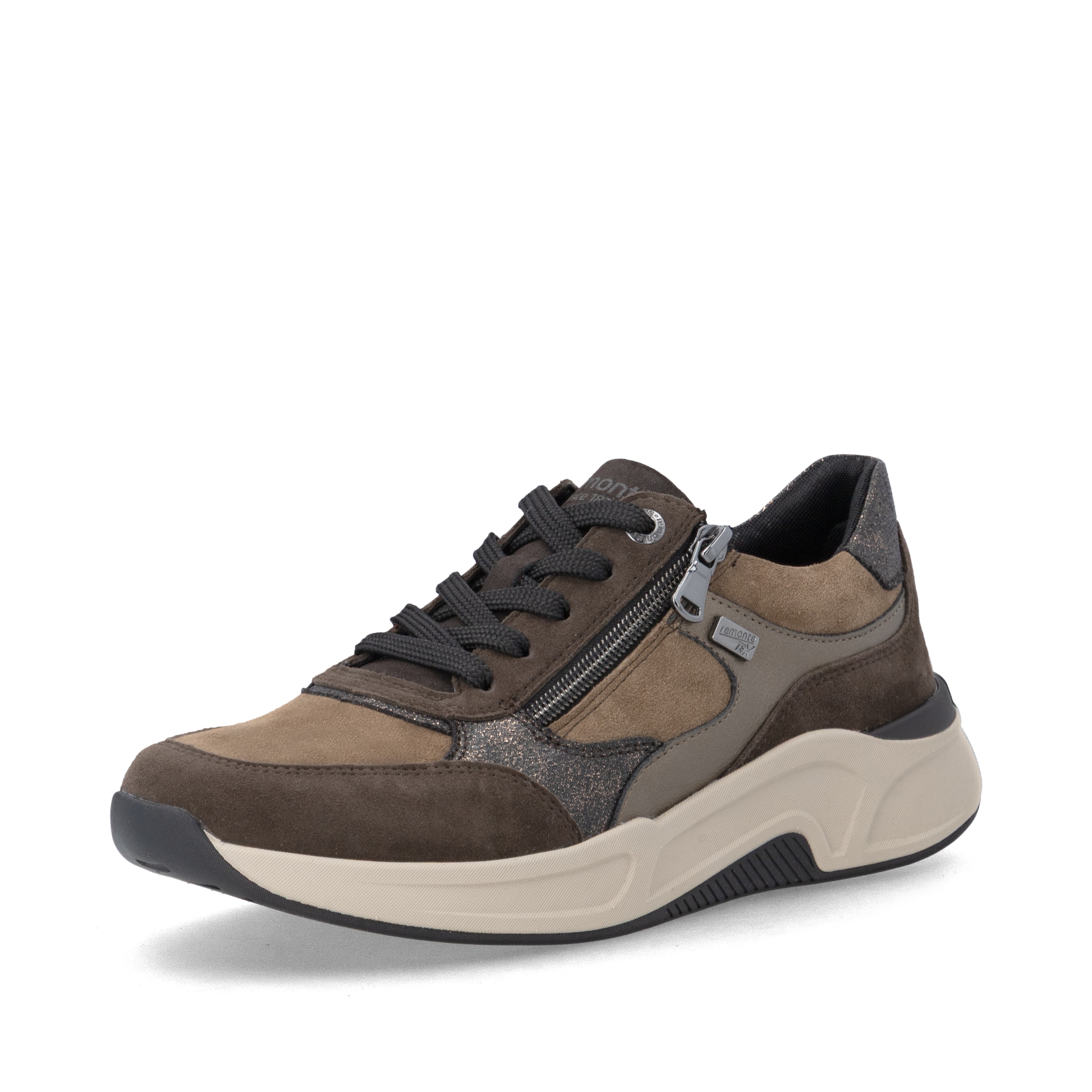 Baskets basses REMONTE en marron : devant