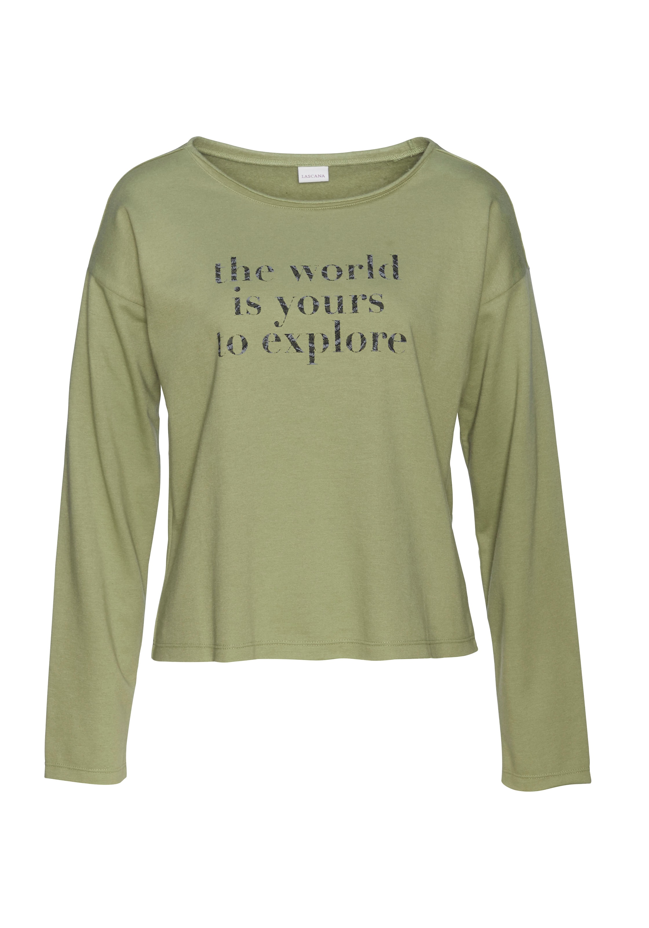 LASCANA Sweatshirt in Green: front
