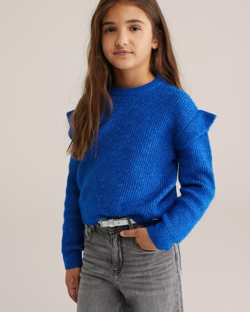 Pull-over WE Fashion en bleu : devant