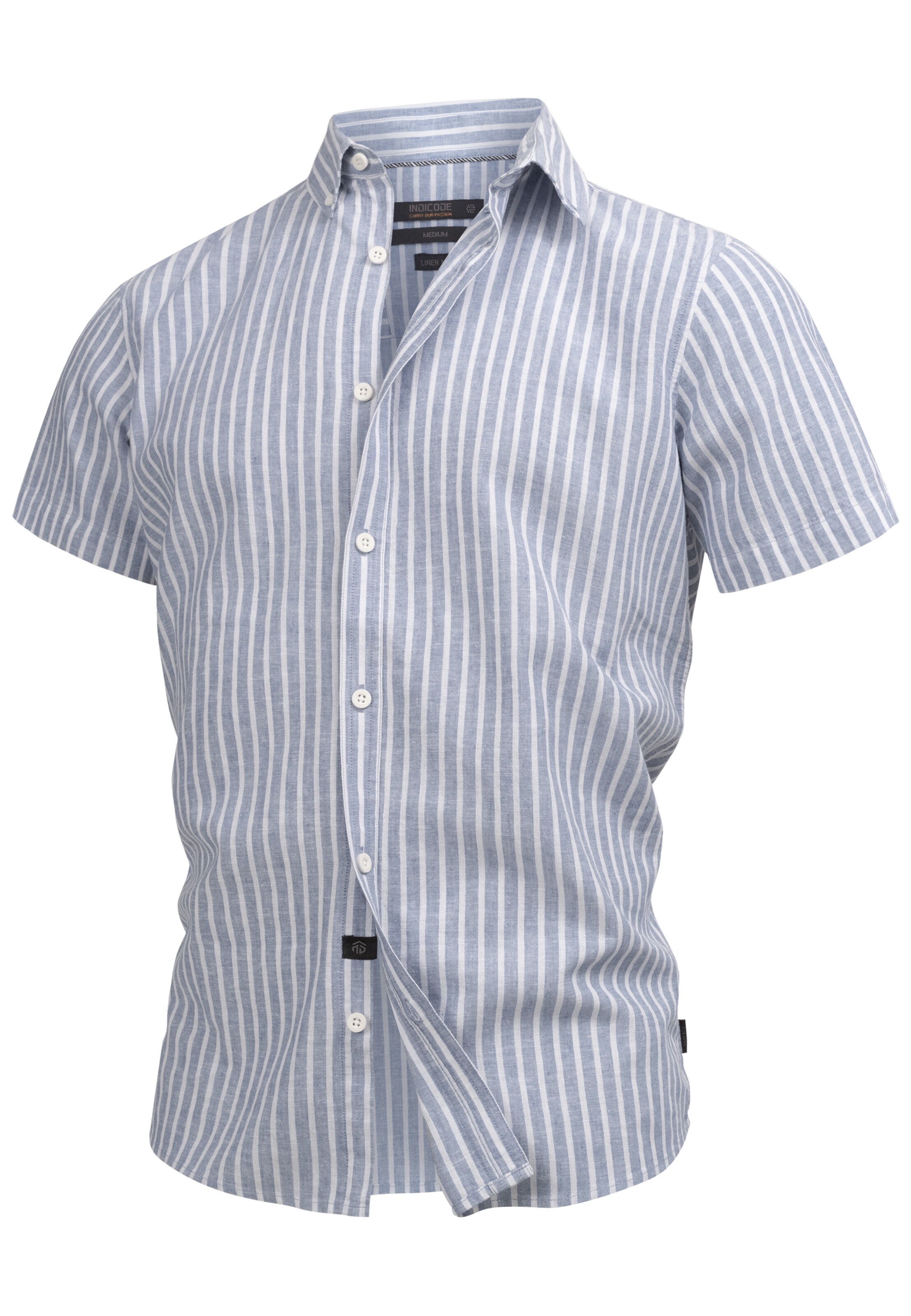 INDICODE JEANS Regular Fit Hemd 'Bravida' in Blau: Vorderseite