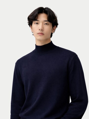 GOBI Cashmere Pullover 'Men's Timeless Mock Neck Cashmere Sweater'‌‌‌‌‌‌‌‌‌‌ in Blau