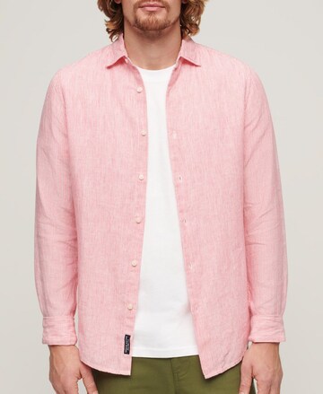 Superdry Regular fit Overhemd in Roze: voorkant