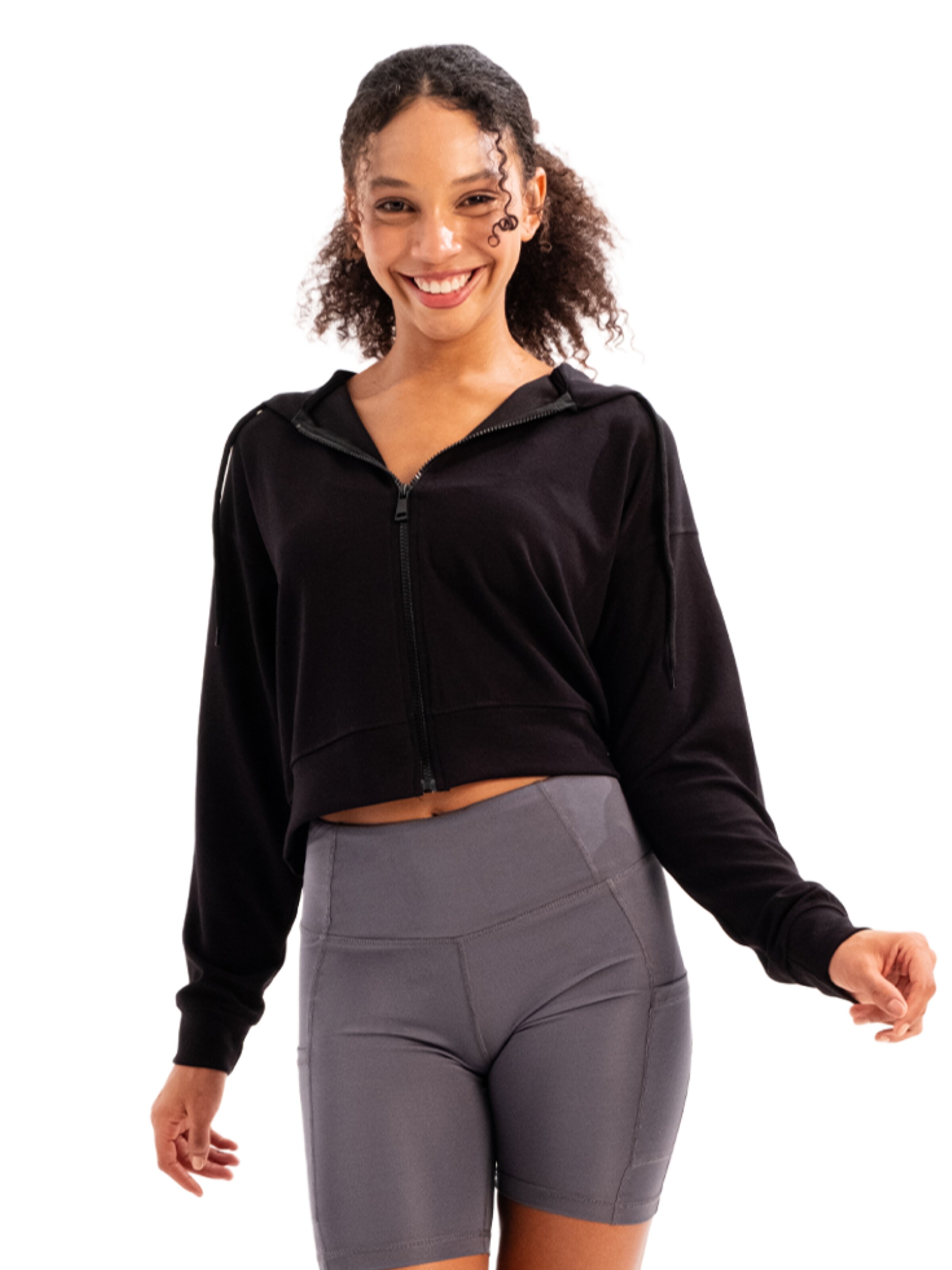 Justever Zip-Up Hoodie 'Ana9' in Black: front