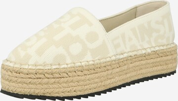 Tommy Jeans Espadrilles in Beige: voorkant