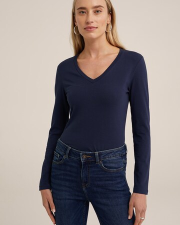 T-shirt WE Fashion en bleu : devant