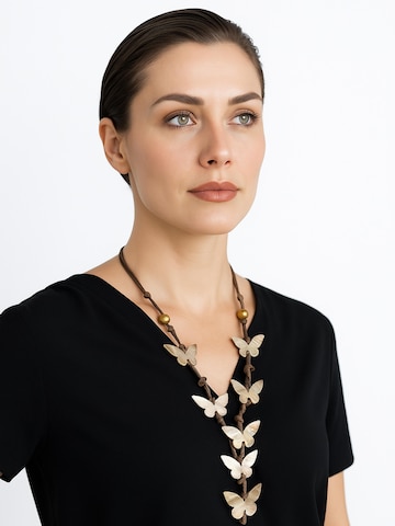 COLLEZIONE ALESSANDRO Necklace 'Butterfly' in Brown