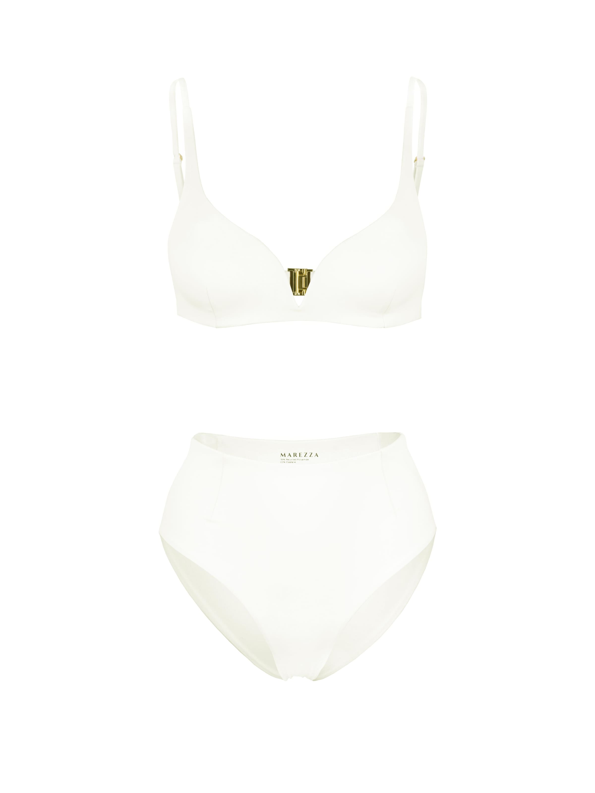 Bikini 'Ligeia Darted Ivory Bikini Set' di MAREZZA in beige
