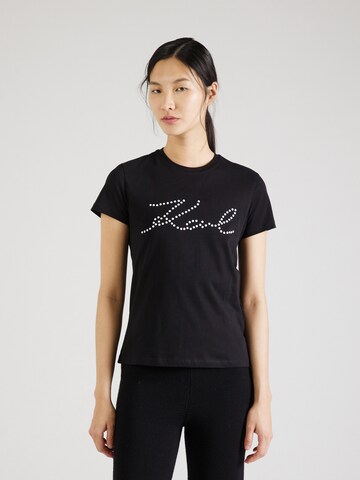 T-shirt Karl Lagerfeld en noir : devant