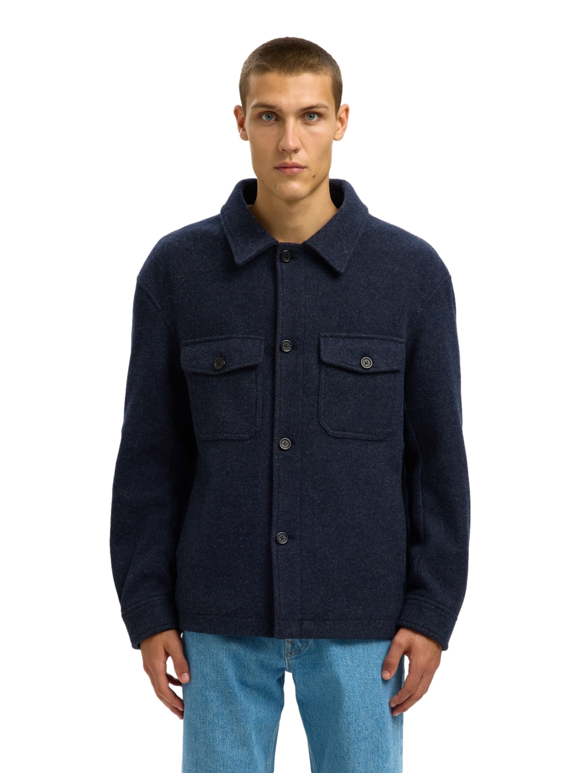 SELECTED Демисезонная куртка 'SLHMitch' в Синий: спереди