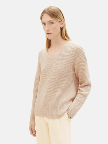 TOM TAILOR Pullover i beige