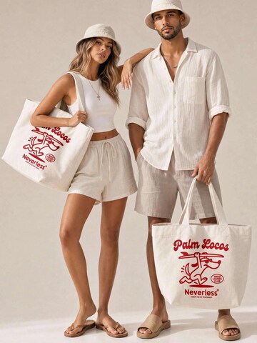 Neverless Beach Bag 'Surf Locos' in Beige