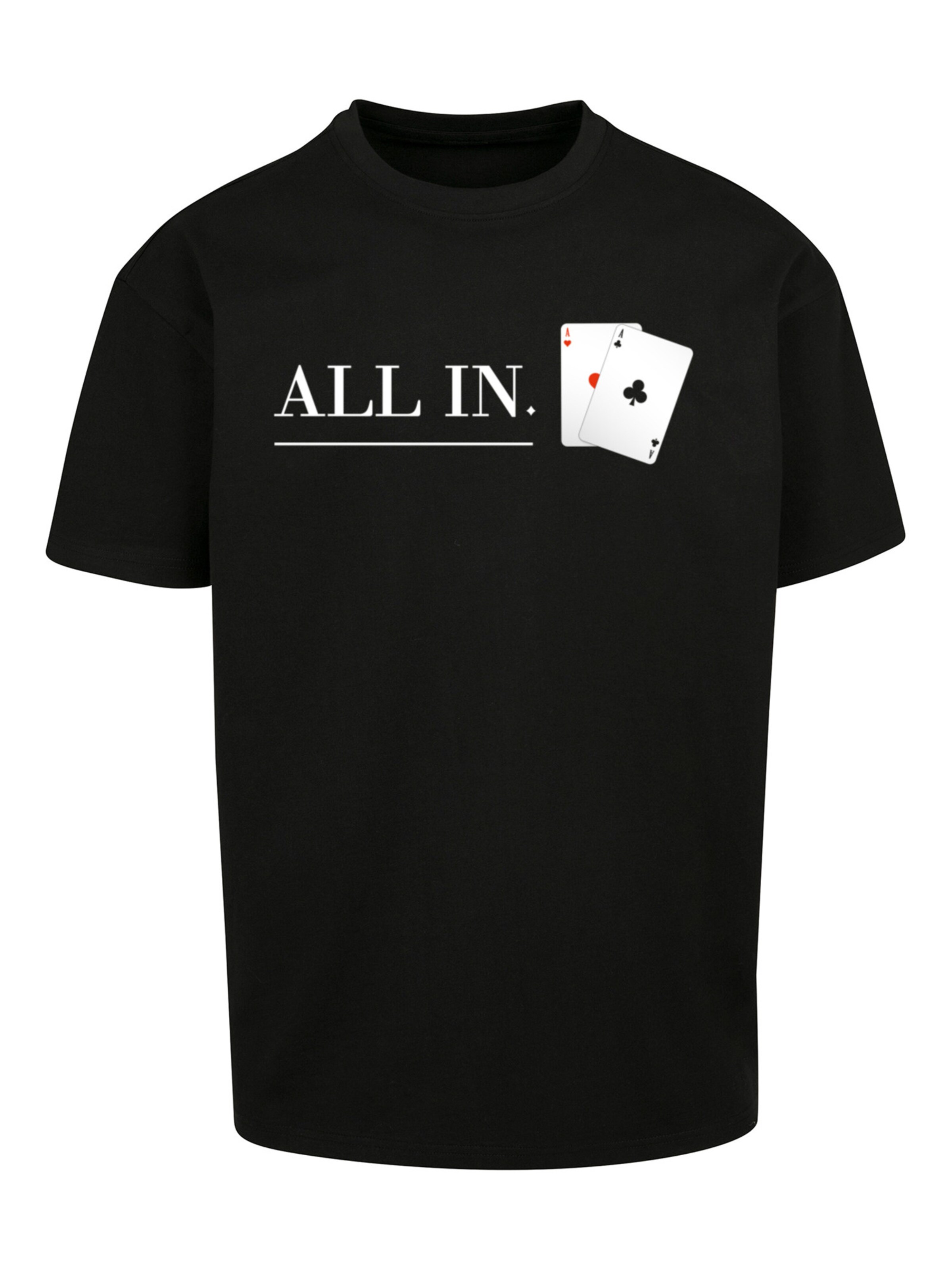 T-Shirt 'Poker All In Karten' F4NT4STIC en noir : devant