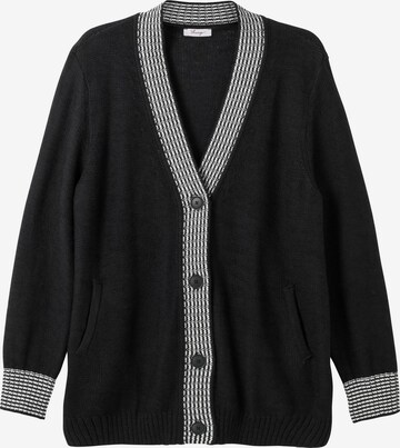 SHEEGO Knit Cardigan in Black: front