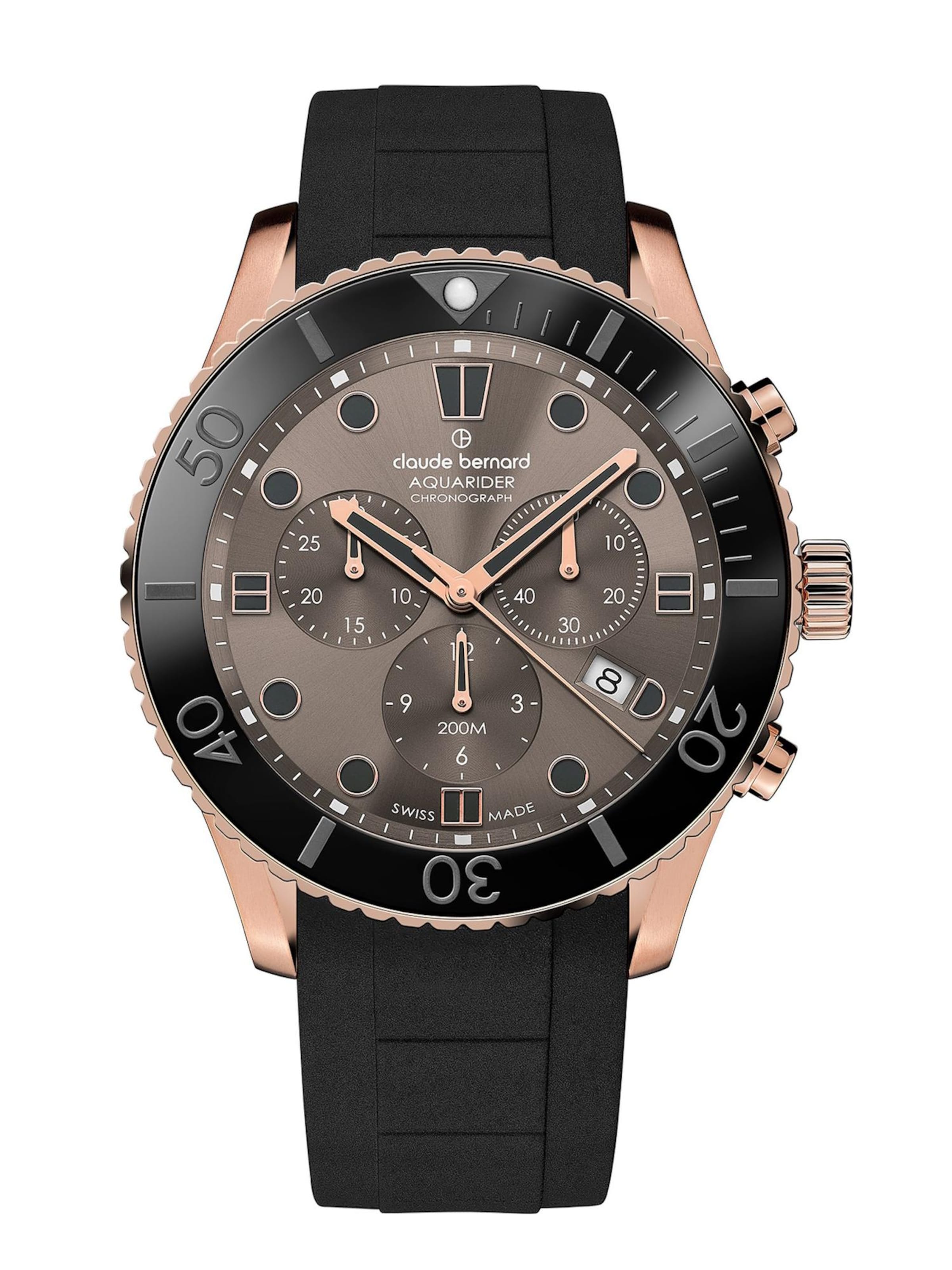 Claude Bernard Analoguhr 'Aquarider Chronograph'‌‌‌‌‌ in Grau: Vorderseite