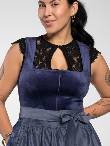 SPIETH & WENSKY Dirndl 'Frieda -Vendewaa' in Blau