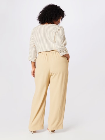 River Island Plus Wide leg Pleat-front trousers in Beige