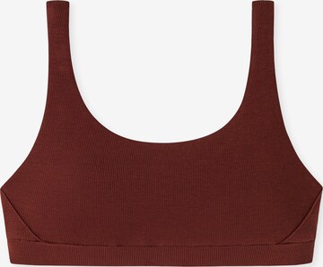 SCHIESSER Bra 'Pure Rib' in Brown: front