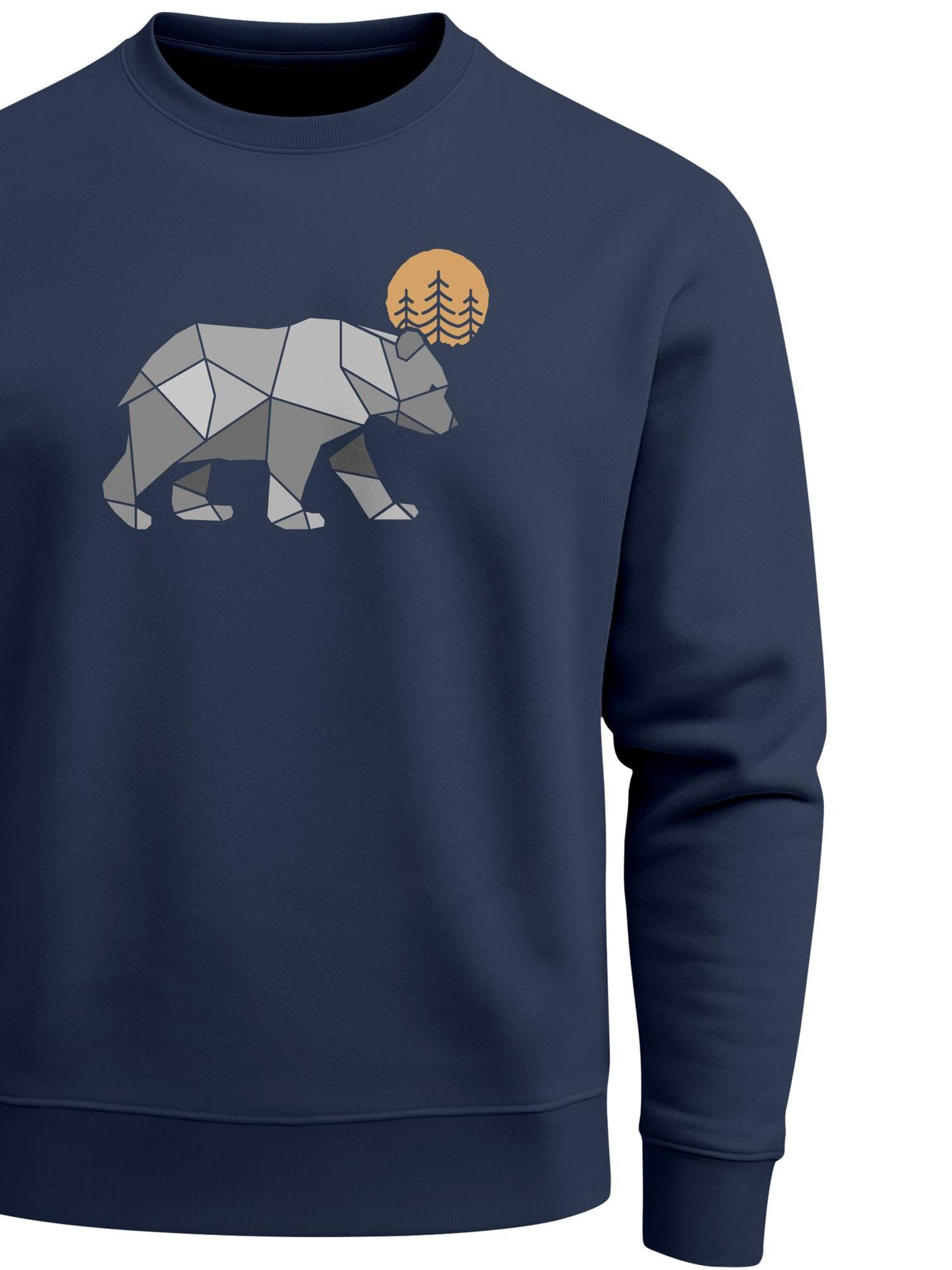 Neverless Sweatshirt 'Polygon Bär' in Blue