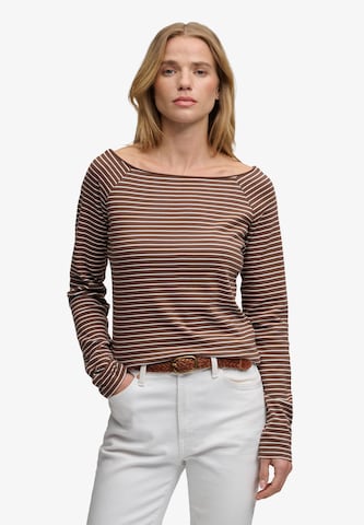 Superdry & Co Shirt 'Bardot' in Braun: Vorderseite