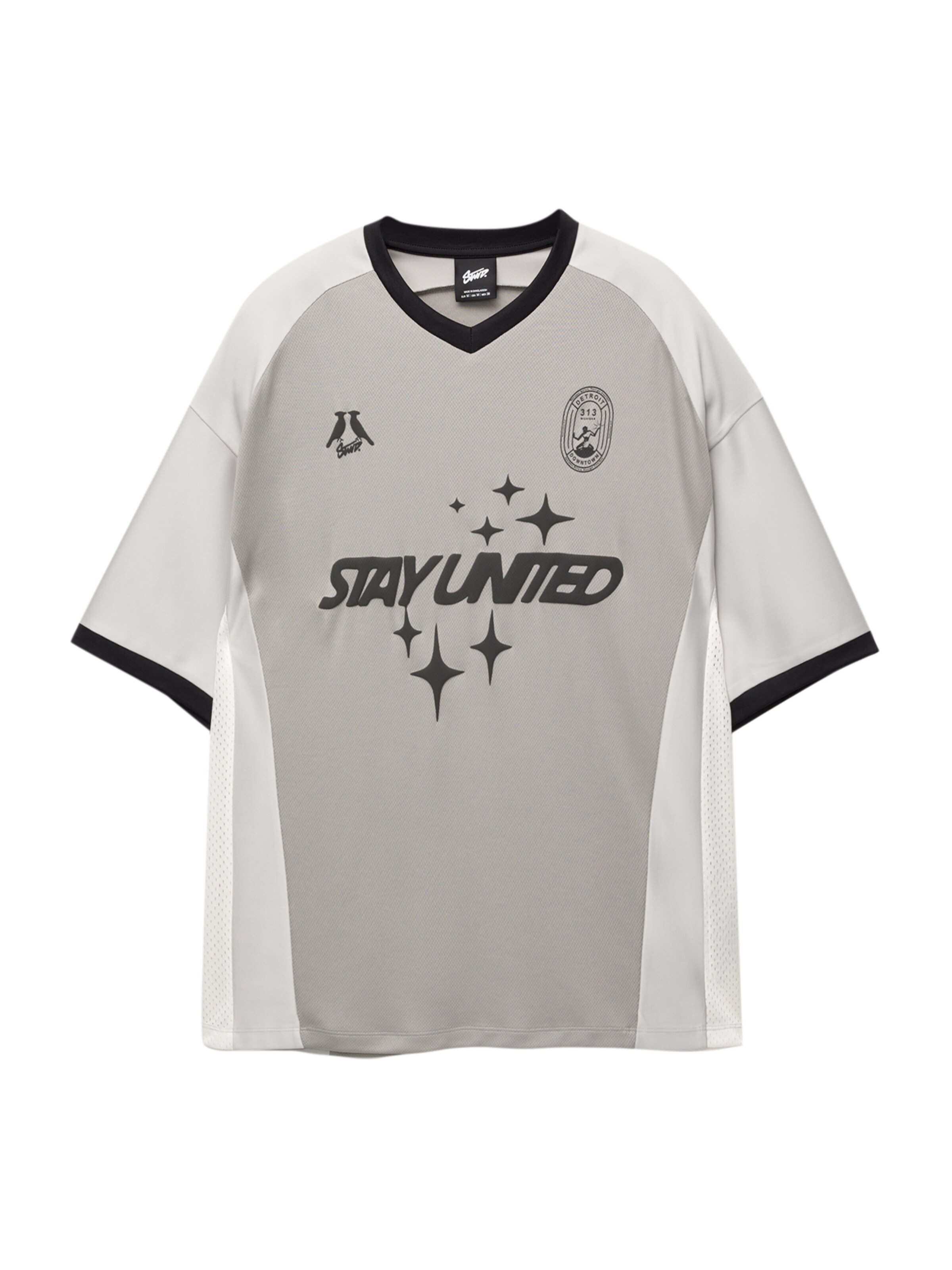 Pull&Bear Paita 'STWD' värissä harmaa / vaaleanharmaa / musta / valkoinen, Tuotenäkymä